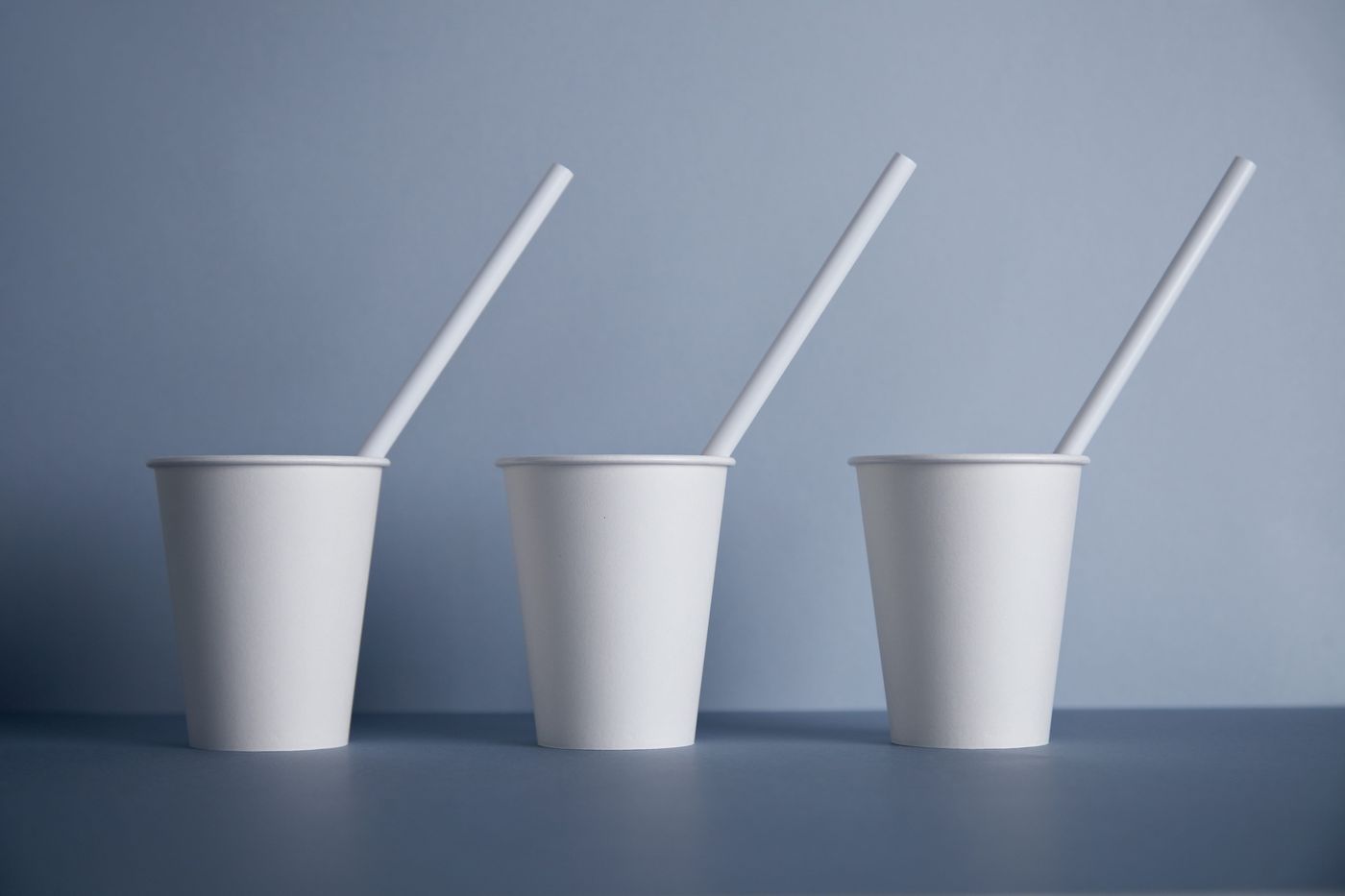 Paper cups with paper straws