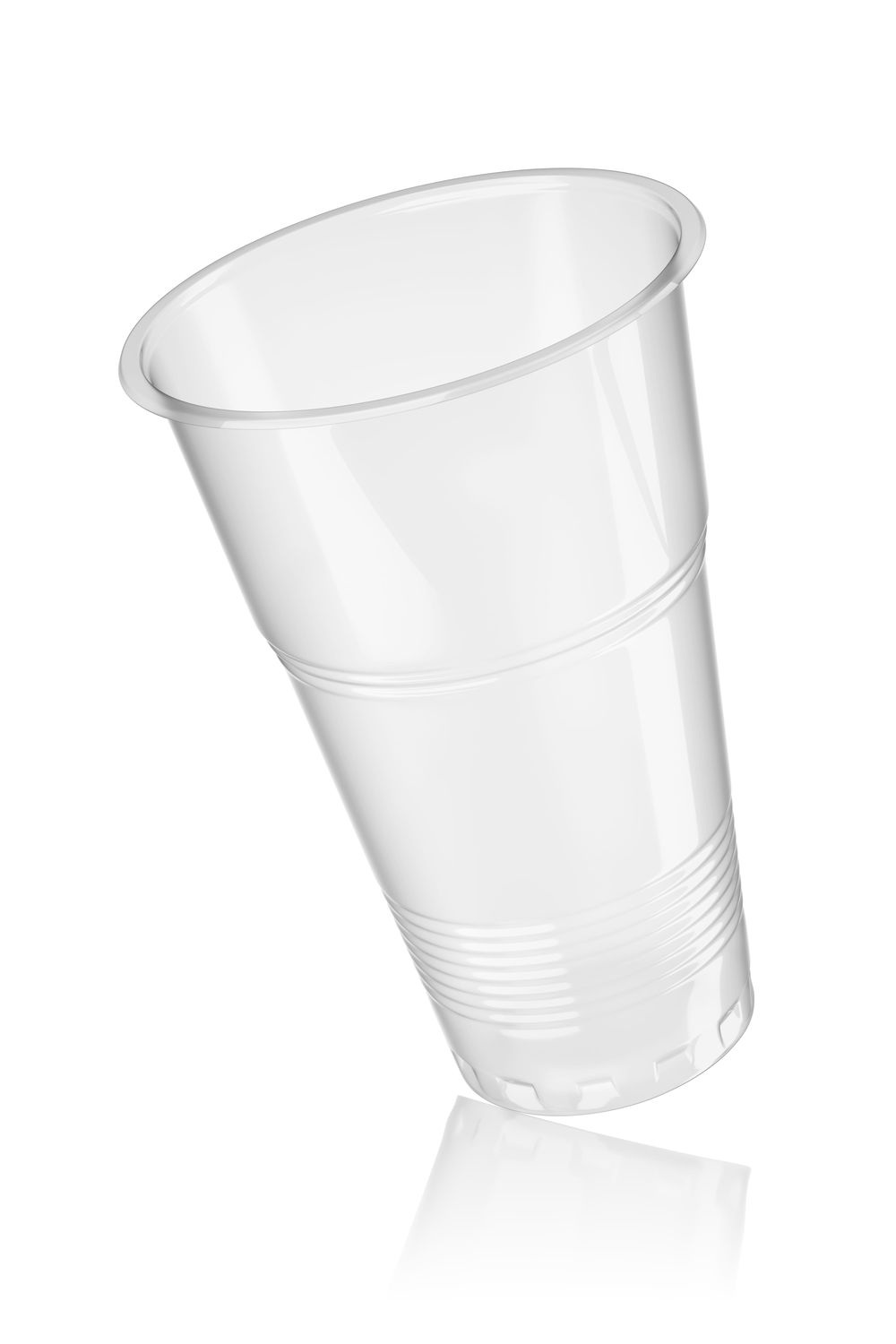 Translucent disposable plastic cup